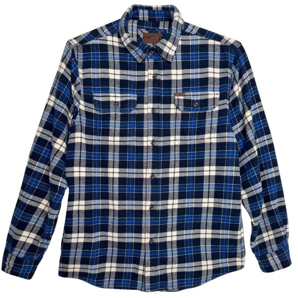 Orvis Other - ORVIS HEAVYWEIGHT FLANNEL SHIRT SHACKET BLUE PLAIID CABINCORE CHORE HERITAGE L